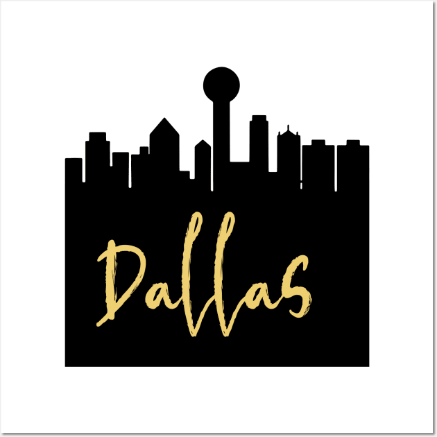 DALLAS TEXAS DESIGNER SILHOUETTE SKYLINE ART Wall Art by deificusArt